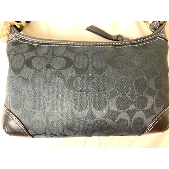 Coach Signature Black Demi Hobo Bag K0726-11480 – Jacquard & Leather, Charm - Picture 10 of 12